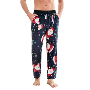 Runcati Mens Christmas Pajama Pants PJ Graphic Lounge Pants Sleep Bottoms Casual Drawstring Elastic Waist Sleepwear