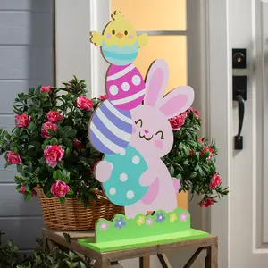 Easter Whimsy Porch Greeter Wood Decoration, 15 1/2" x 28"