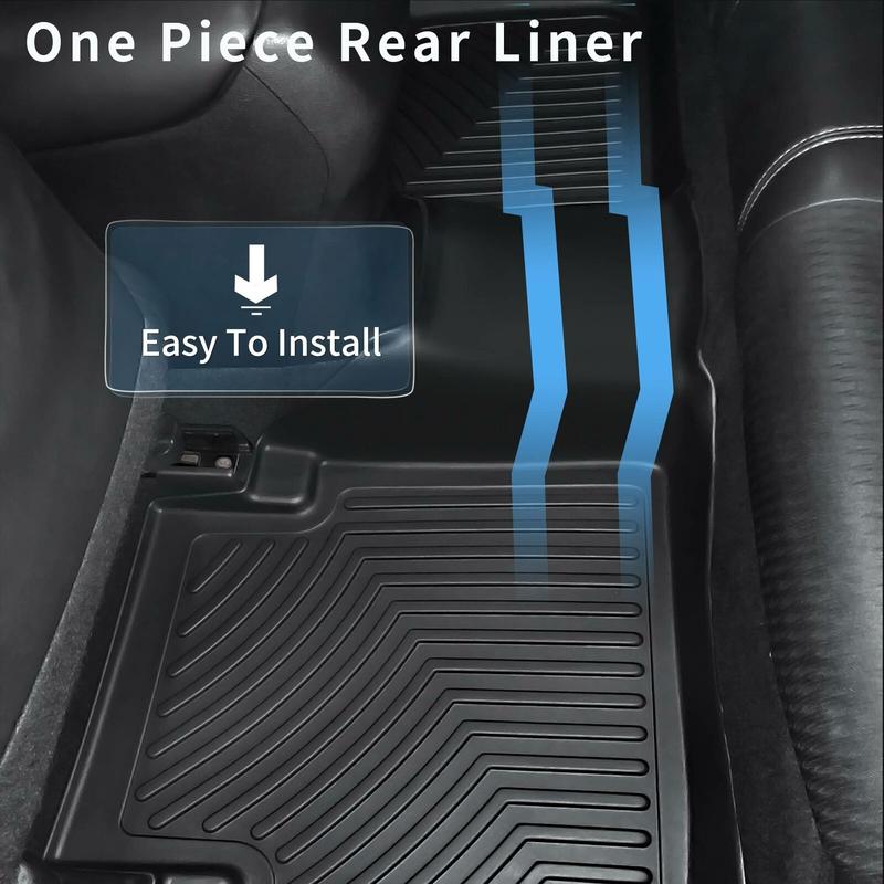 OEDRO Floor Mats Fit for 2007-2013 Chevy Silverado/GMC Sierra 1500 Crew Cab & 2007-2014 Chevy Silverado/GMC Sierra 2500HD/3500 HD Crew Cab (Without Storage Box), TPE All-Weather Floor Liners, 1st and 2nd Row