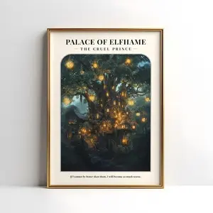 The Cruel Prince Palace of Elfhame Poster - Folk of the Air Jude and Cardan Art - Holly Black Faerie Realm Decor - Bookish Fantasy Gift