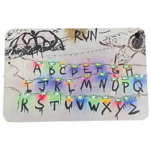 New CardLightPendant portable inverted running luminous warning keychain with four Stranger Things theme keychains