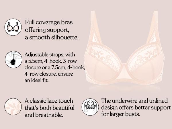 HSIA Luminous Bloom Plus Size Unlined Full Coverage Underwire Bra with Multi-Layer Mesh Fabric & Adjustable Straps for Enhanced Support