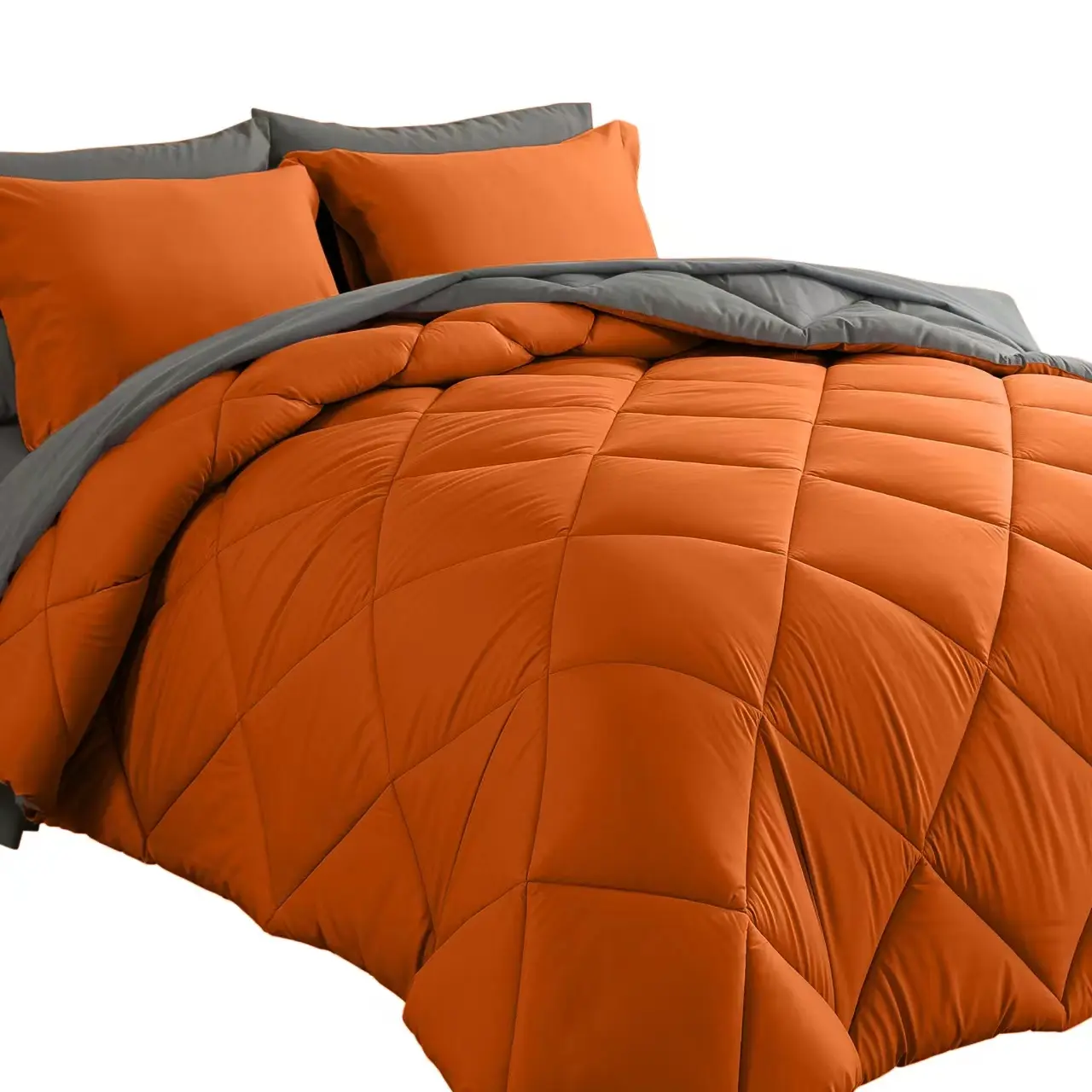 Cosybay 7-Piece Comforter Set for Halloween Decor- Full/Queen/King Size Lightweight Quilt Set, Pumpkin Microfiber Bedding set Include Comforter, Flat Sheet, Fitted Sheet, 4 Pillowcases, Luxurious, Soft, Breathable, Easy-Care, #tiktokshopbacktoschool