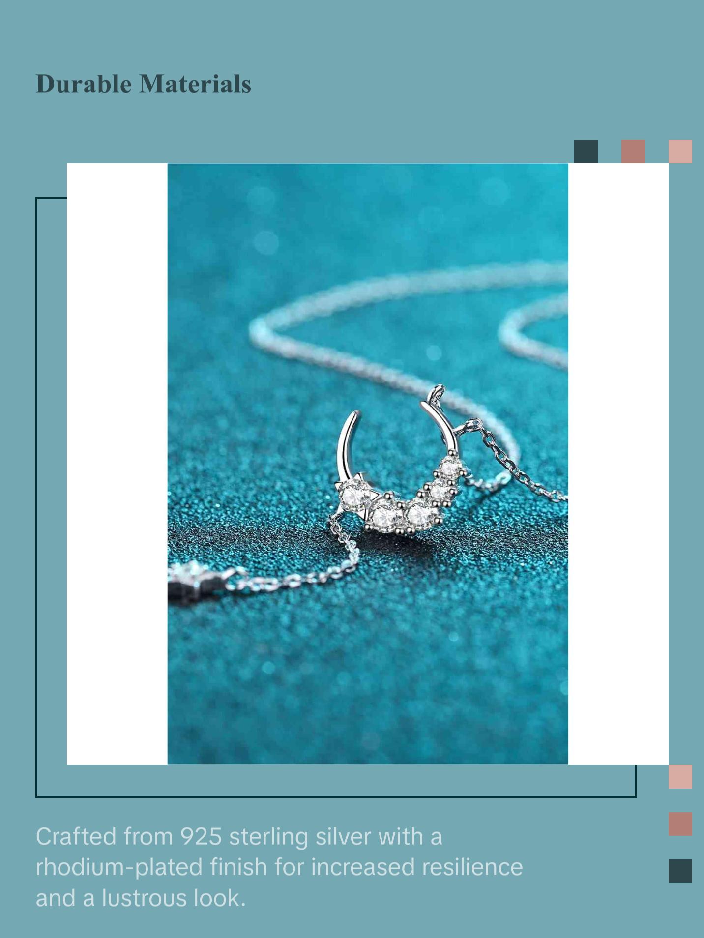 Star & Moon Moissanite Necklace