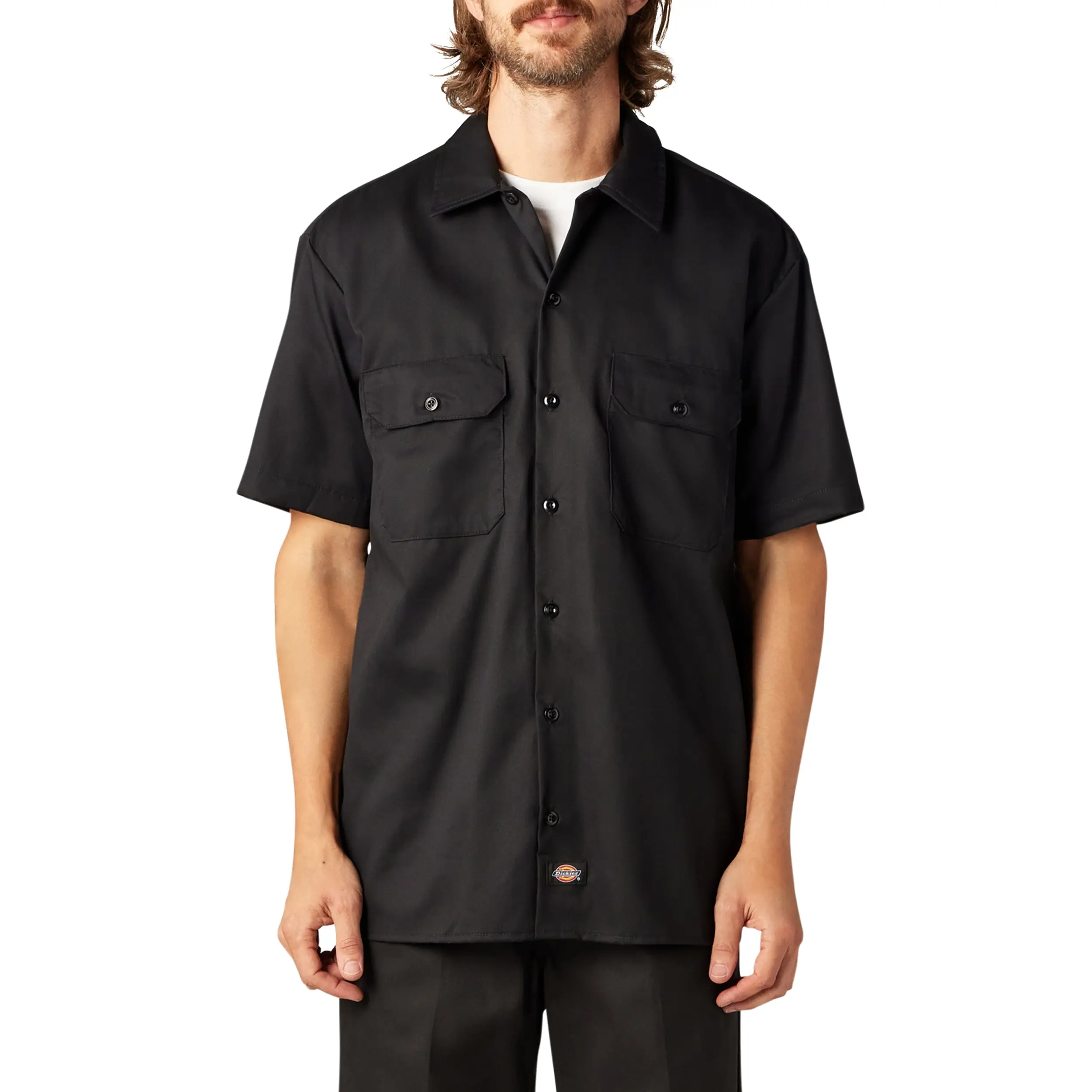Dickies Men's FLEX Relaxed Fit Short Sleeve Work Shirt, Relaxed Fit Lightweight, Workwear Style