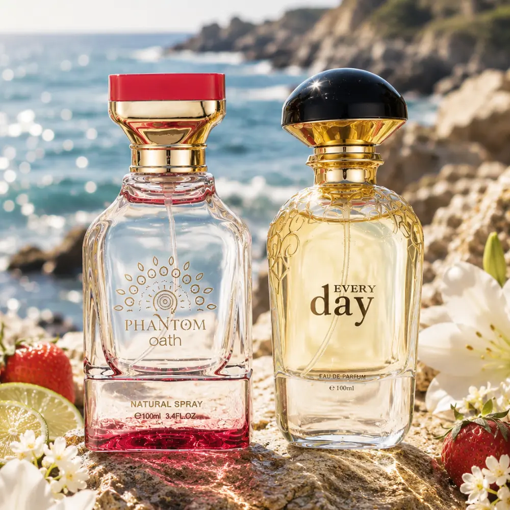 Women's 2-Pack 100 ml Liquid Eau De Parfum Multi-Pack Mini Duo Set Fragrance - Scents: Pear,Bergamot,Vanilla&Amber; Champagne,Strawberry,Rose&Jasmine - Long-Lasting for Adults (Office,Dating), 100 Ml Perfume, Edp Gift Set