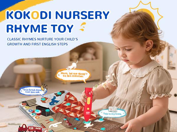 KOKODI Talking Pen Toy, Interactive Book Set, Learning Talking Pen with Recording Capability and Puzzle Games, Birthday Gift, Interactive Books for Encouraging Expression