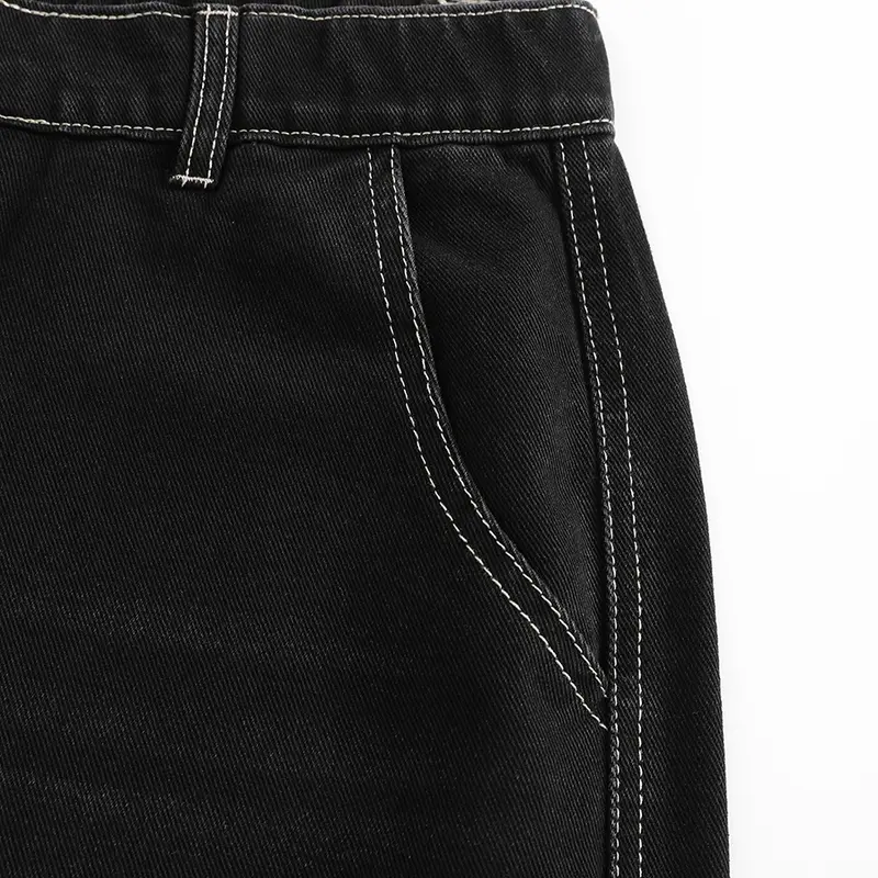 Menswear 3-Pack Men’s Washed Wide-Leg Jeans, Elastic Back Waist, Casual Stylish Loose Straight-Cut Retro Denim Trousers,Trouser