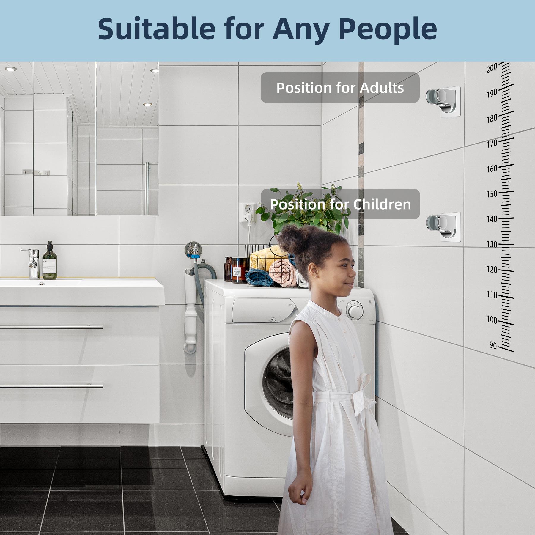 Hibbent Adjustable Handheld Shower Head Holder Showerhead Holder, Strong Adhesive and Waterproof Handheld Shower Holder and Bracket, Height Adjustable Shower Wand Holder, Wall Mount, No Drilling, Chrome Finish Hibbent Adjustable Handheld Shower Head Holder Showerhead Holder, Strong Adhesive and Waterproof Handheld Shower Holder and Bracket, Height Adjustable Shower Wand Holder, Wall Mount, No Drilling, Chrome Finish