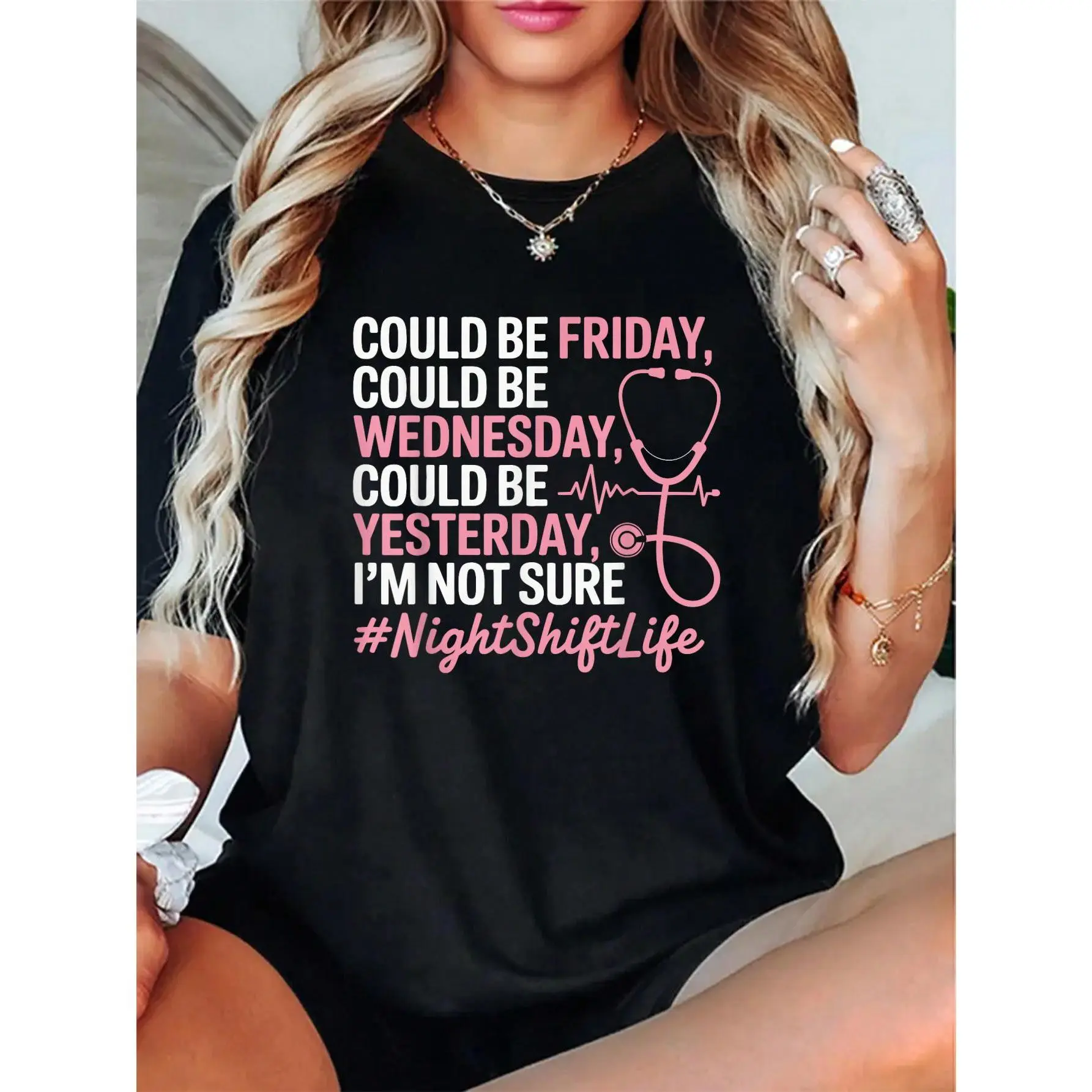 100% Cotton Unisex Night Shift Nurse Life Funny Nursing Nightshift Nurse T-Shirt - Believe In Yourself Tee – Soft Touch, Streetwear