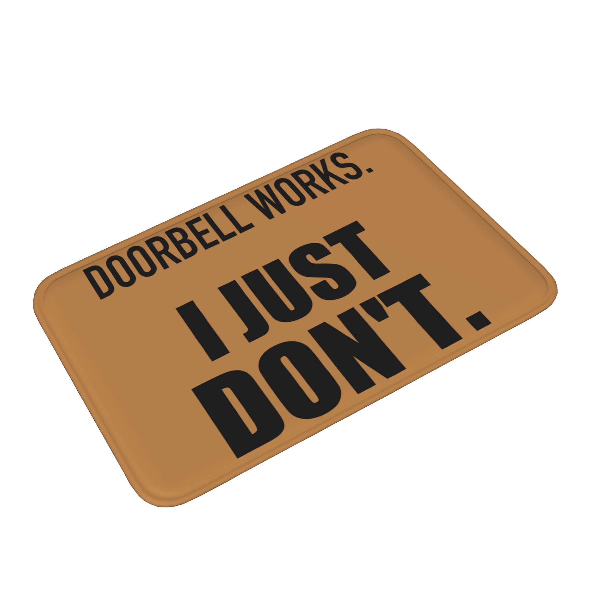 Humorous Doorbell Printed Flannel Doormat, Anti-Slipping Multi-Size Indoor Entry Rug with Social Battery Quote, Washable Home & Office Bath Mat, One-Piece
