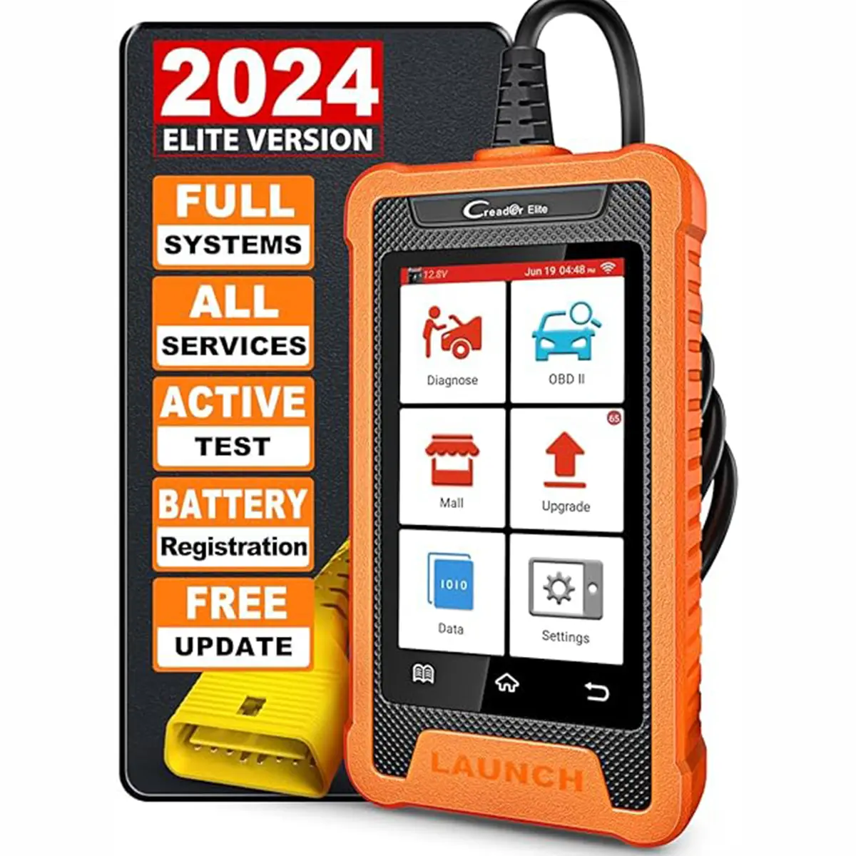 LAUNCH Creader Elite Automotive Scan Tool for Mercedes-Benz, MB Sprinter, Maybach, Full System OBD2 Scanner with Bidirectional Diagnostics, All Service Code Reading, ECU Coding, AutoVin, Lifetime Free Updates, Korean