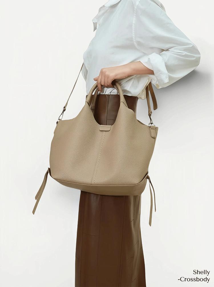 NewBella Shelly Collection 2 PCS Set Top Handle Bag- PU leather with large capacity tote bag, casual daily use solid color Beige Luxury,FallFreshness