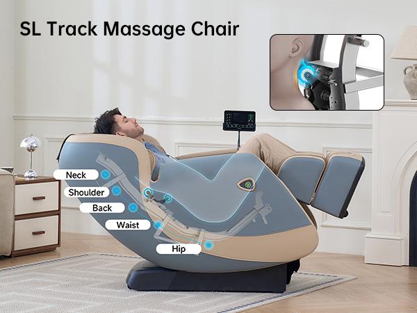 Real Relax massage chair full body zero gravity SL-Track massage with airbag heating Bluetooth Favor-21 comfort massage recliner