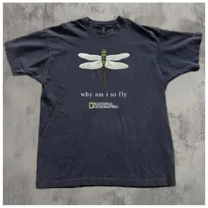 Gildan Men's Women's Black T-shirt, National Geographic “Why Am I So Fly” Dragonfly Graphic T-Shirt, Gifts Shirt, Unisex Vintage Graphic Tees Gothic Grunge Y2k Emo Scene Amity Affliction Style Clothes Men Women Streetwear