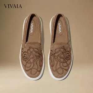 VIVAlA Unisex Classic Slip-On Sneakers – Recycled Velvet Upper, Cushioned EVA Outsole & 3cm Heel Lightweight(V-Tune)