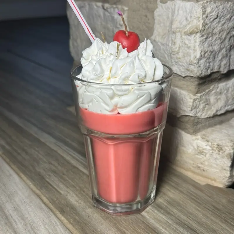 Strawberry shake candle