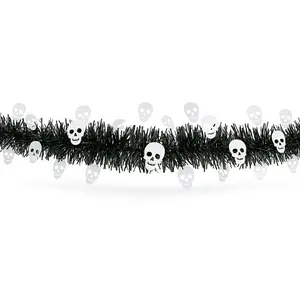 Spooky Skull Tinsel Garland for Halloween Decor