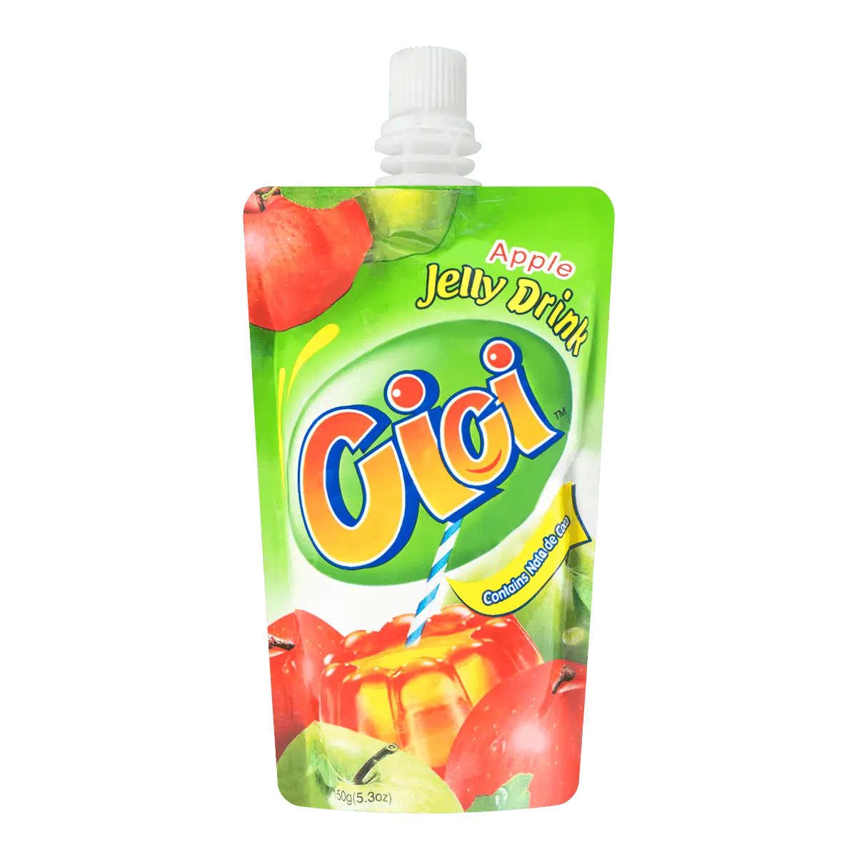 STRONGFOOD CICI Apple Flavor Jelly with Coconut Pulp - 150g Refreshing Fruit Juice Snack