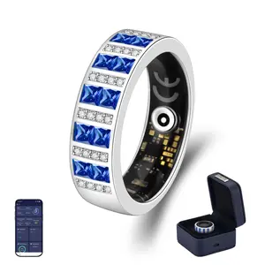 Venlan S925 Sterling Silver Smart Ring for Women, Luxury Jewelry Sleep Tracker Ring with Fitness Tracking, Heart Rate & HRV Monitor, Waterproof Wellness Ring & Vital Health Ring