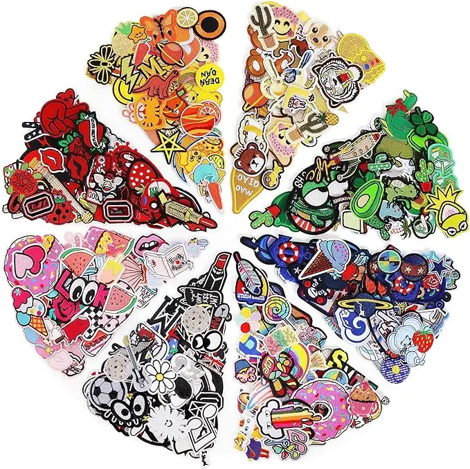 72Pcs Fruit Embroidery Iron-On Patches with Durable Adhesive Glue, Diverse Prints, Polyester Material, Easy Sew-On/Iron-On Appliques for Clothes, Backpack & Bag Decor (Includes Instructions)
