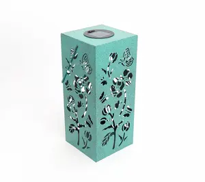 Garden Reflections Single Solar Lantern with Floral Design