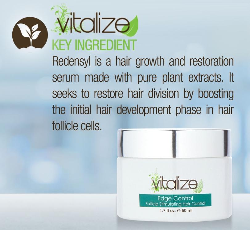 Vitalize Edge Control hair types 1a-3a active ingredient Redensyl  Perfect Performance 1.7fl Oz with  Long Lasting 24-hour hold Residue Extreme Strong