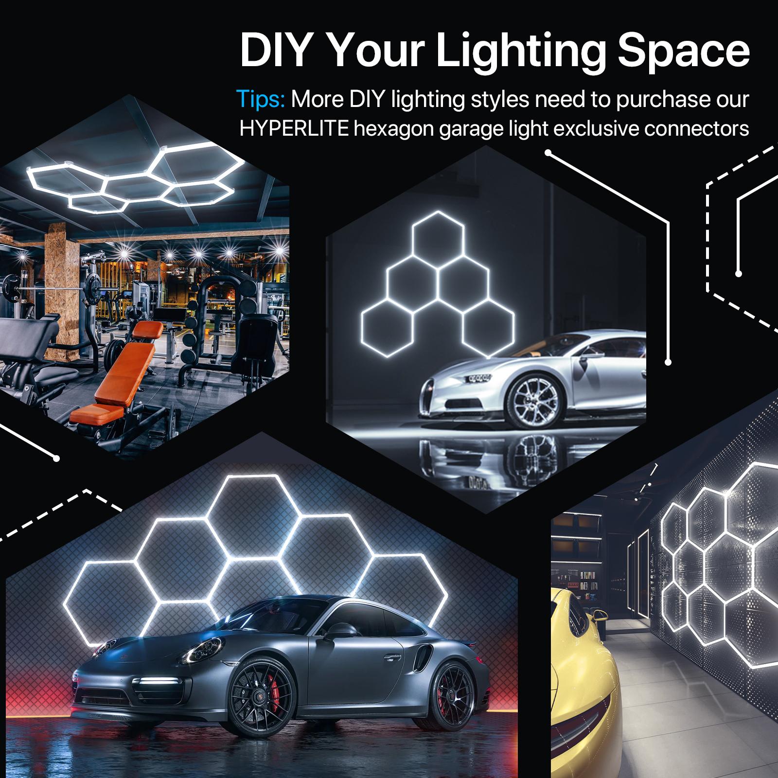 IPACKORIN Hexagonal Ceiling Light, Honeycomb Ceiling Light,Ultra Bright Honeycomb Lights, Hexagonal Garage Lights for Shops Supermarkets Shopping Malls Car Shows Basements Gymnasiums,  stockup mothersday