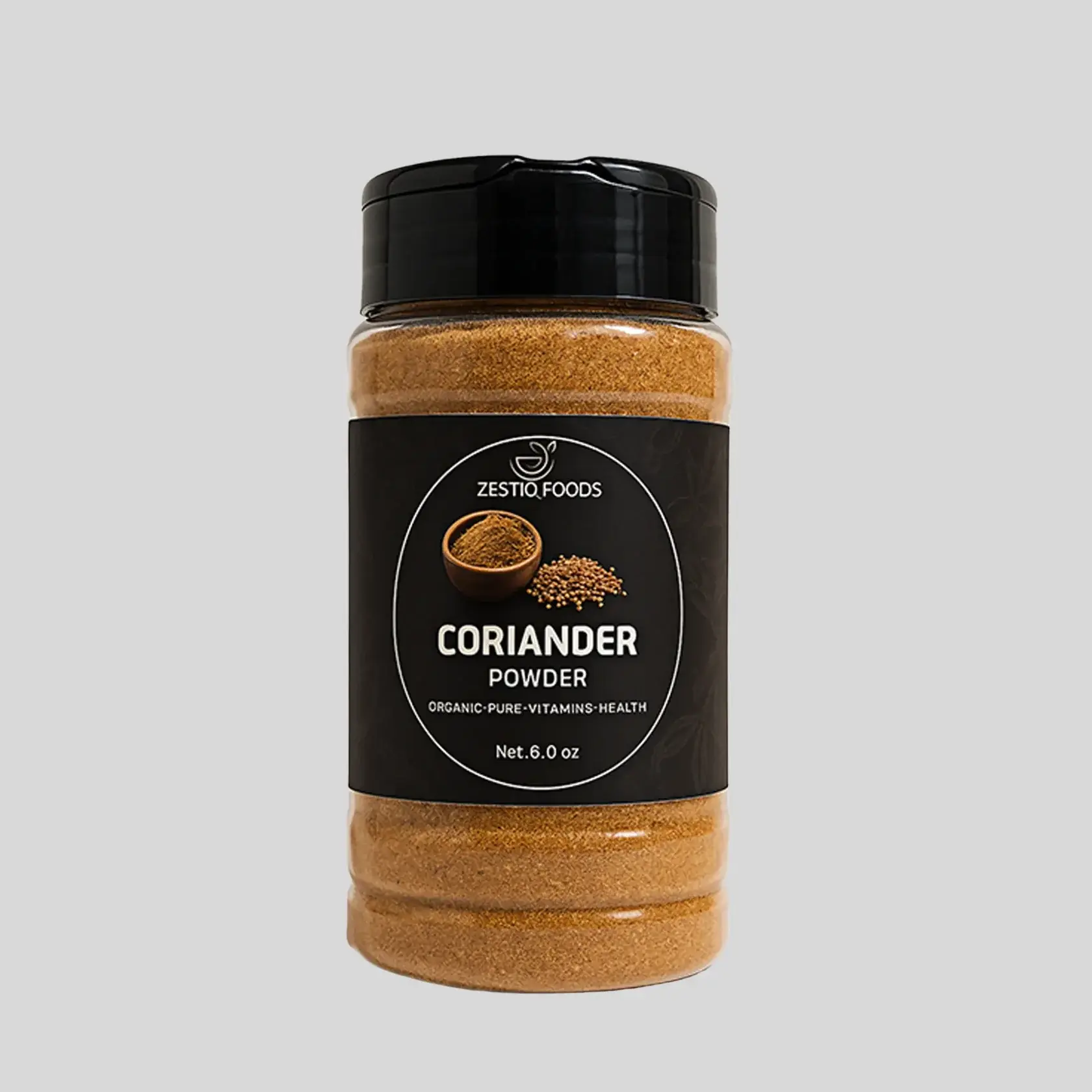 Zestiq Foods Premium Quality Certified Organic Coriander Powder, 8 oz Shaker Jar – Finely Ground Coriander for Cooking, Seasoning & Everyday Flavor