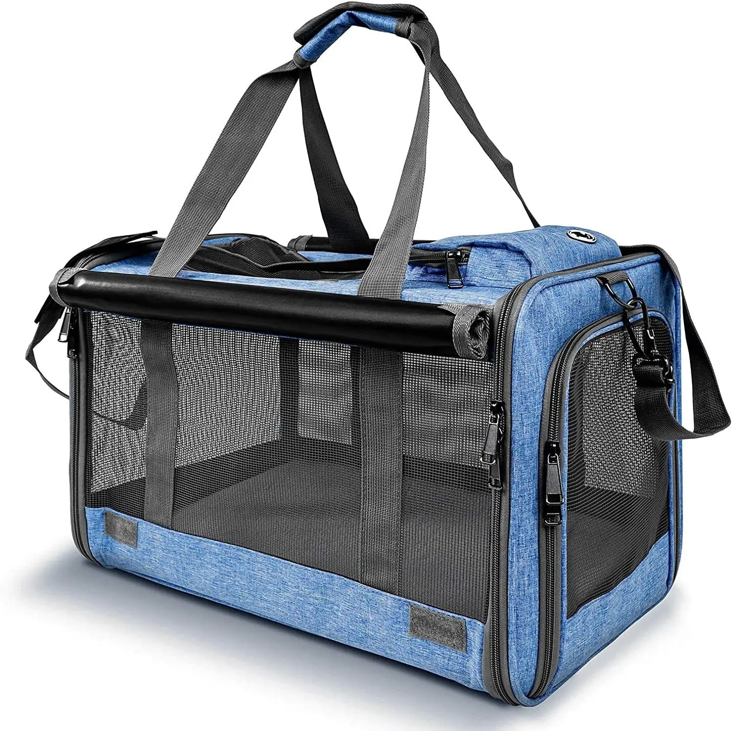 Pet Carrier for Large and Medium Cats,20 lbs Lightproof Soft Sided Pet Carrier for Large Cat & Small Dog Airline Approved Travel Bag Puppy Carriers Foldable Portable for Outdoor Car Pink Or Blue