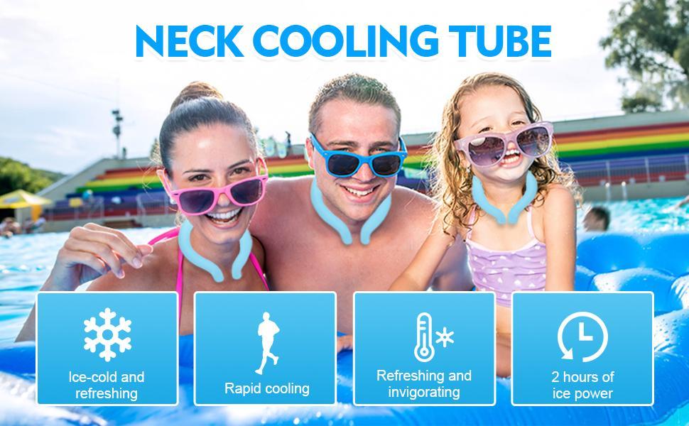 Reusable PCM Material Summer Cooling Neck Ring with Portable Cotton Thermal Bag - Hands-Free Ice Pack for Outdoor Activities, Sporting Events (Up to 5 Hours Cooling Sensation)