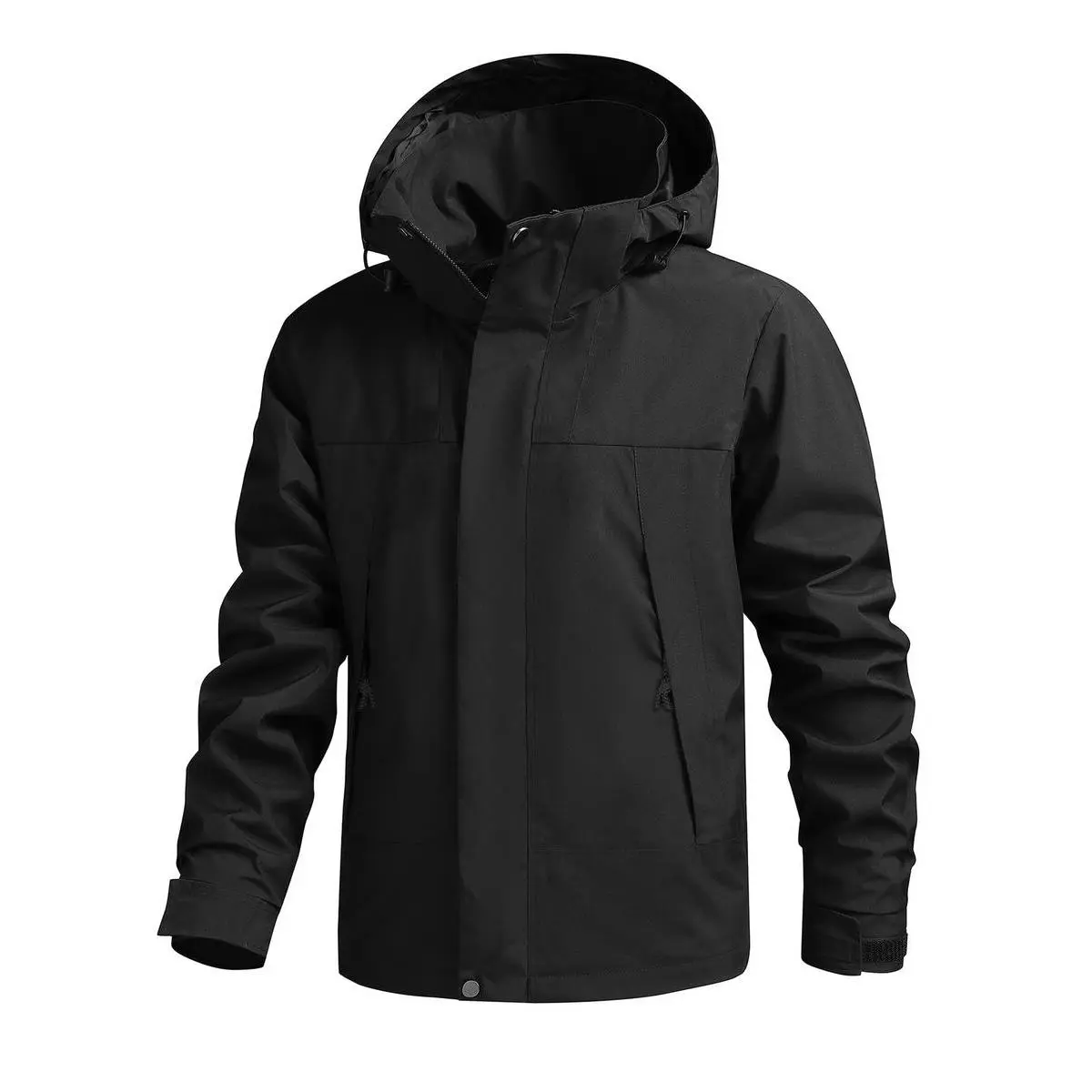 Men's Casual Plain Lightweight Sports Jacket, Windproof and Waterproof Coat with a Removable Adjustable Hood, Outdoor Sportswear, Long Sleeve Shirt, Male, An Adjustable Hood, Hooded