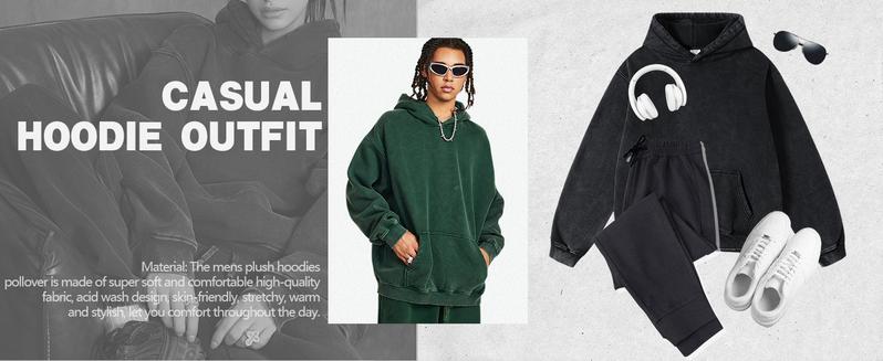 ARSSM Unisex Oversized Acid Wash Hoodie – Plush Heavyweight Cotton Pullover for Couples, Stylish Streetwear & Casual College Outfits