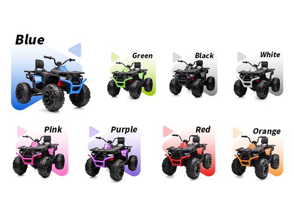 Hikiddo Kids ATV 4-Wheeler with 2 Seater, 24V Ride on Toy for Big Kids , 400W Motor, Bluetooth