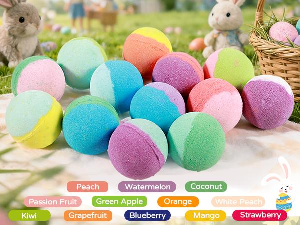 Bath Bombs for Kids with Surprise Inside, 24 Pack Kid Bath Bombs Gift Set, Easter Basket Stuffers for Boys Girls Bubble Bath with Toys Inside