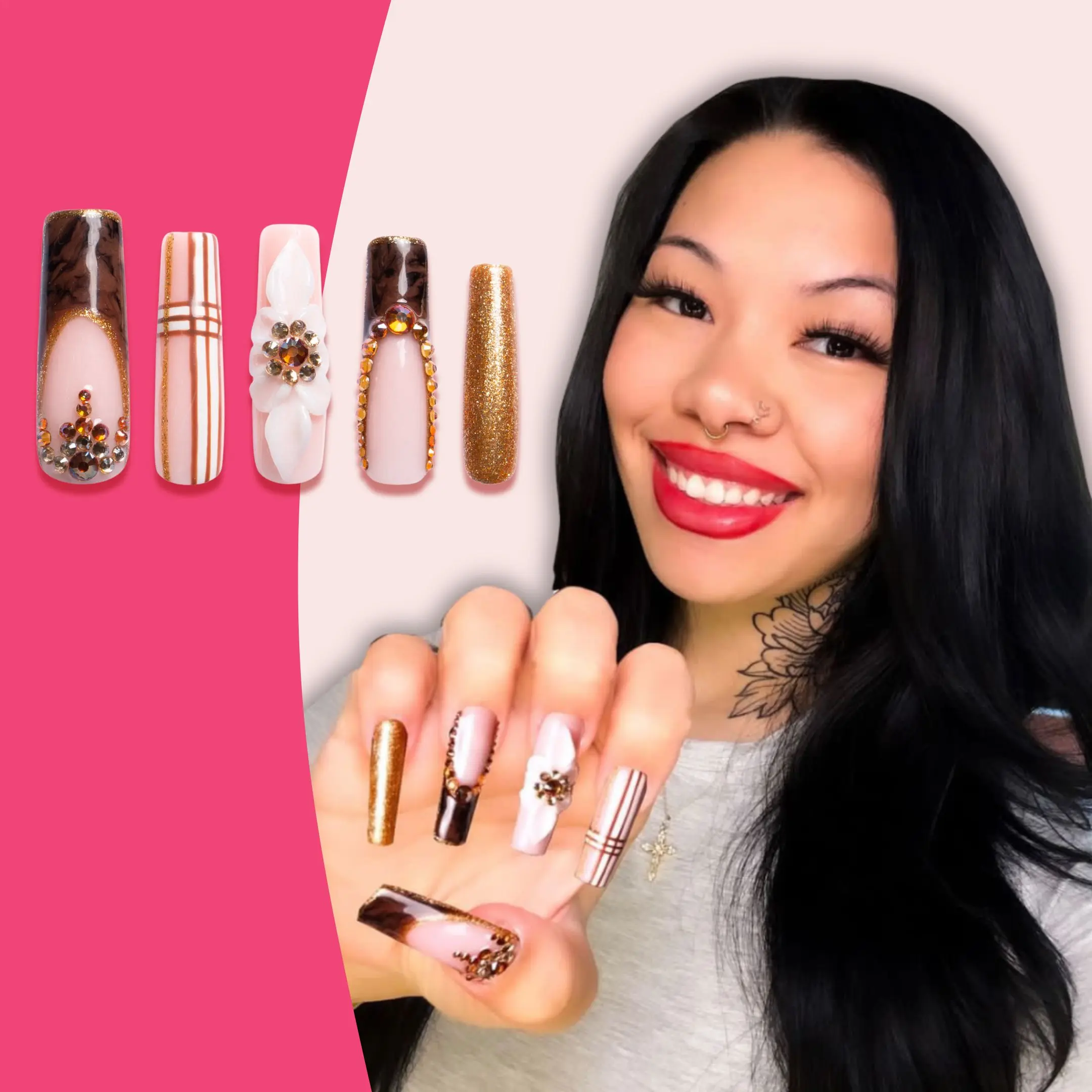 @Thatasiangirl2000 (Mulan) x Lovful Creator Collab LIMITED Series Luxurious Press on Nails Custom Acrylic Overlays #DealsForYouDays