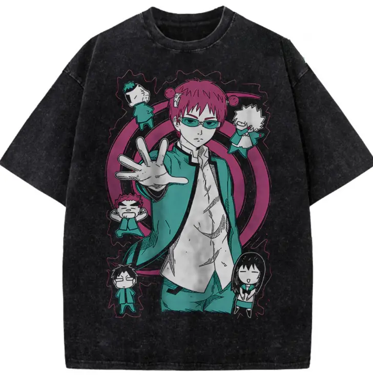 Saiki Kusuo Shirt, The Disastrous Life of Saiki K Shirt, The Disastrous Life of Saiki K Vintage Design Unisex Cotton Crewneck T-Shirt Menswear Womenswear Streetwear Top