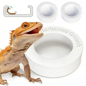 No-clean, replaceable inner liner, reptile and escape-proof feeding bowl for bearded dragons, leopard geckos, spiders, reptiles, live mealworms, and Dubia worms.