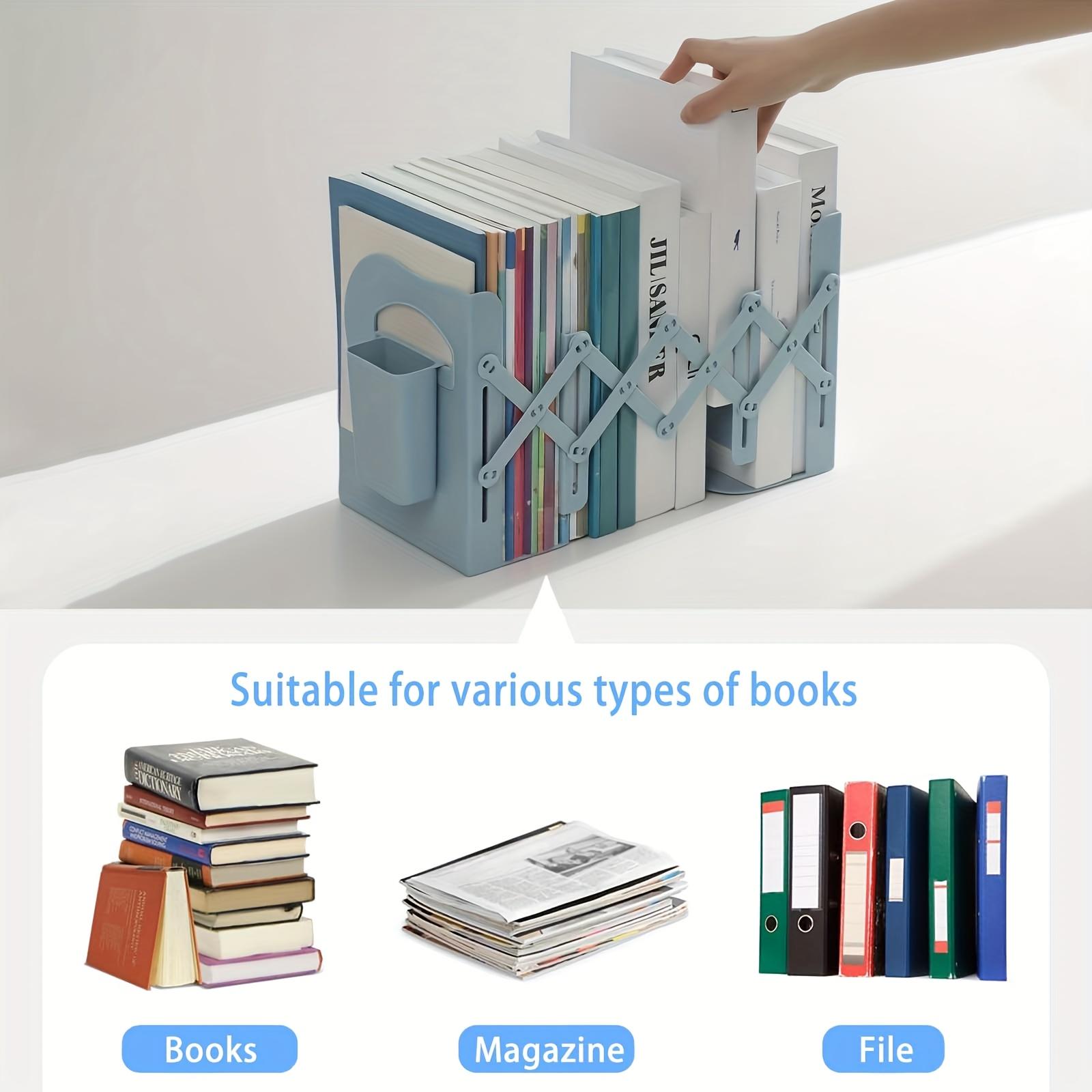 Retractable Bookshelf - Space Saving Heavy Duty Compact Folding Design for Home Offices University Dormitories Desktops Lightweight Sturdy Book Organizer Reading Corner Simple Decoration Foldable Multifunctional Shelf 13.5cm x 45cm x 17.5cm