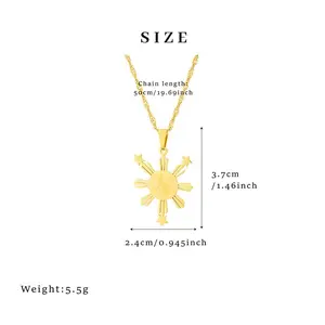Philippines Map Flag Pendant & Necklaces for Men & Women Filipino Souvenirs Jewelry