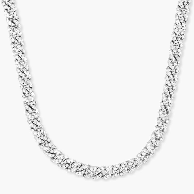 JAXXON - Iced Out Cuban Set - 5mm - Silver - Box Clasp