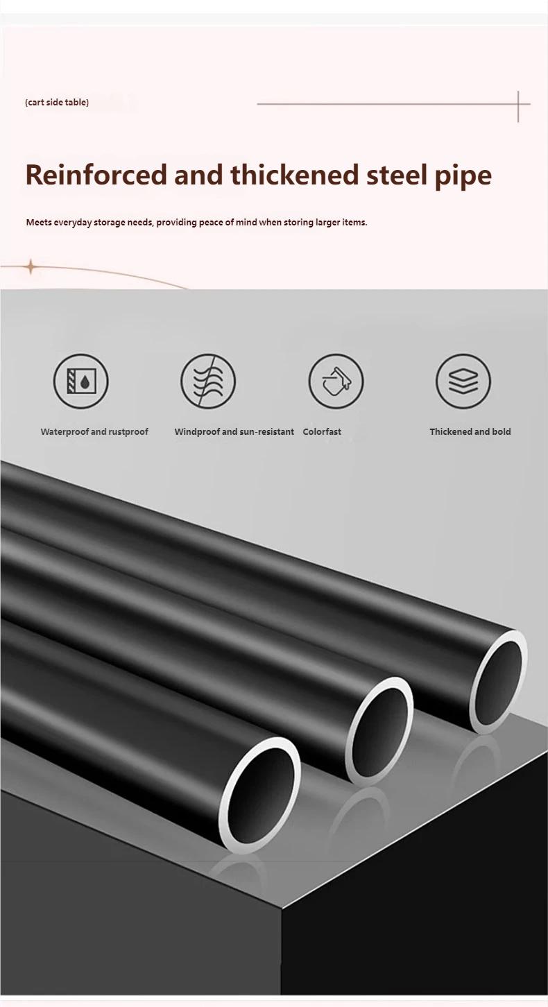 Movable Double-layer Tea Trolley/Side Table with Wheels for Living Room Sofa Storage, Bedroom Shelf, and Small Table