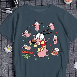 Courage the Cowardly Dog T-Shirt, Nostalgia 2D Print T-Shirt, Cartoon Network Shirt, Gifts for Cartoon Fans #Courage #theCowardlyDog #CartoonNetwork #NostalgiaCore #GraphicTee #StreetwearUS