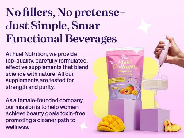 Fuel Multi Collagen Peptides 3 Packs - Hydrated Protein Peptides with Biotin, Resveratrol & Micro-Ingredient Vitamin C - Includes All Flavors - Edible Dietary