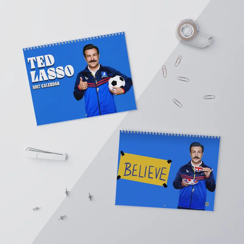 Ted Lassoo Best Quotes 2026/2027 Wall Calendar, Football Coach Movie Funny Quotes Gift For Fan 2027 Calendar, TedLasso Character 2027 Wall Calendar