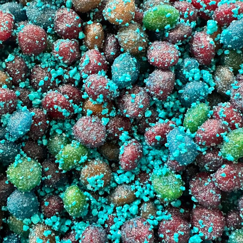 Sour Blue Raspberry Gushers - Bold Tart & Sweet Candy Treat - Kosher Parve - 7 OZ Jar - Perfect for Unique Snacking Experience trending sour blue gushers trending candy