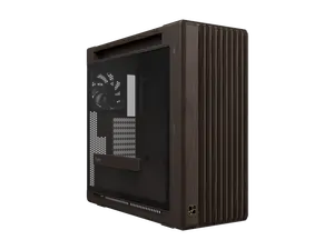 ASUS ProArt PA602 Wood Edition Retro Brown E-ATX Mid-Tower Case with Tempered Glass, Supports 440mm GPUs, 420mm Radiators, Includes One 140mm and Two 200mm Pre-Installed Fans.