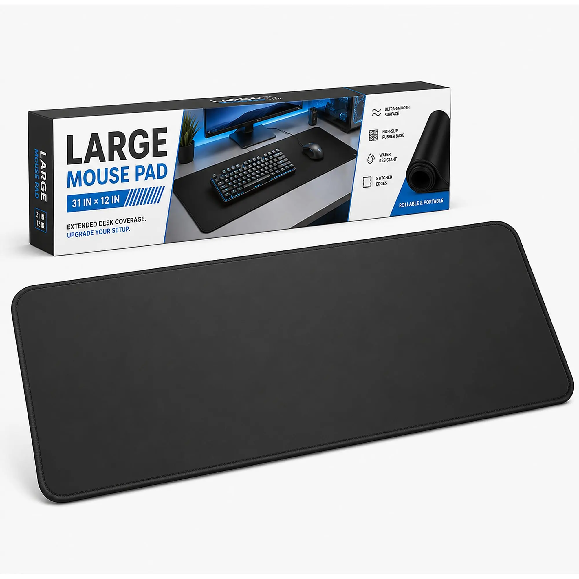 Large Mouse Pad, 31 x 12 in XL Gaming Desk Mat for Keyboard & Mouse