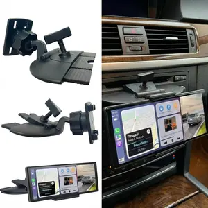 CD Slot Mount for CarPlay Screen – Secure 4-Button Lock, 360° Rotation