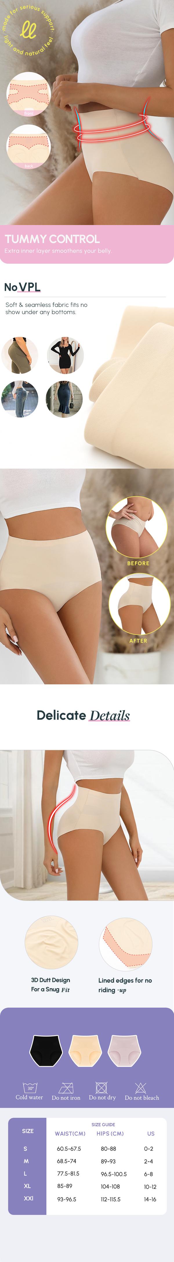 FallSweet 3PCS No Show Tummy Control Underwear for Women High Waisted Panties Comfy Briefs Pack Comfort Fit